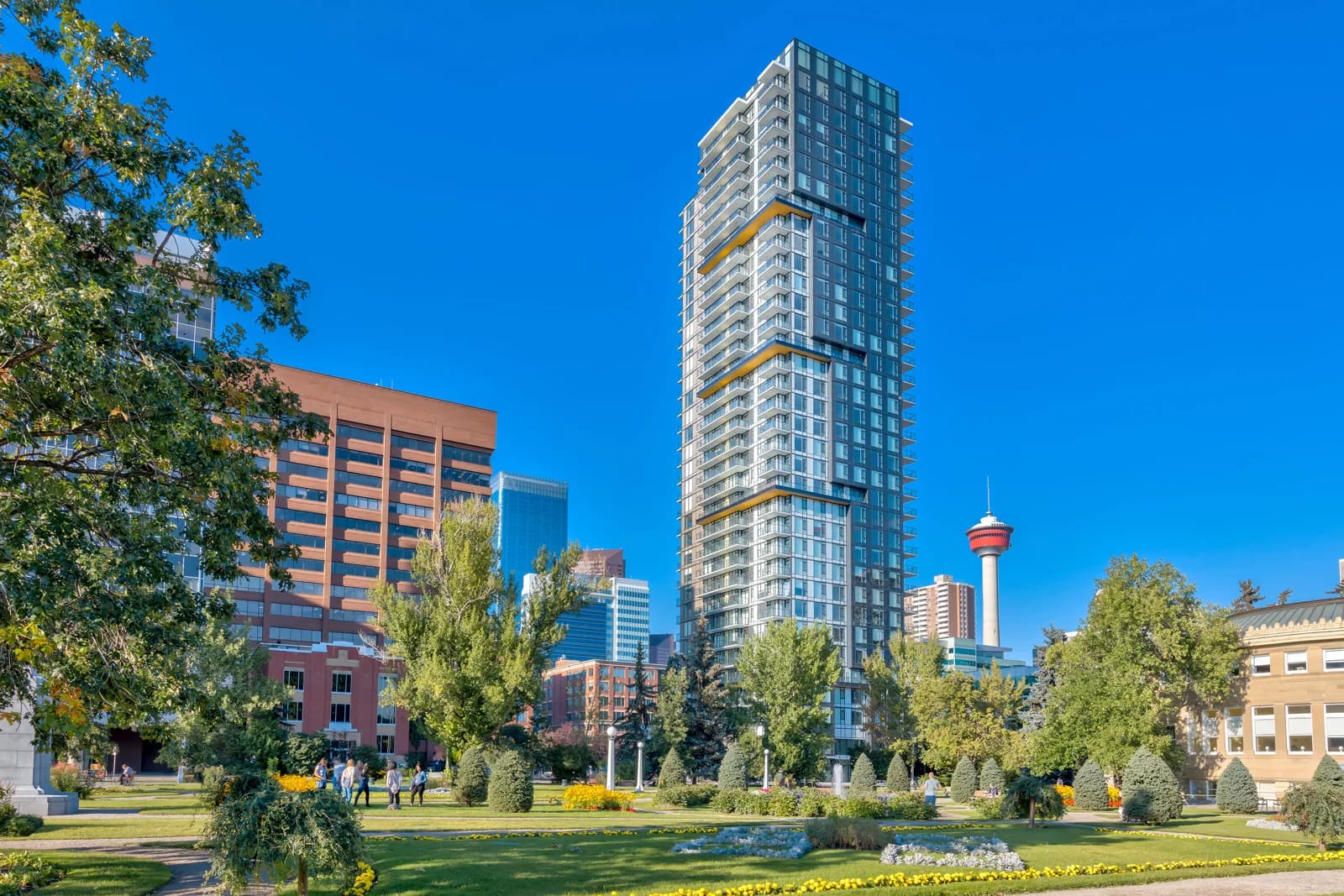 The Park Point tower beside Central Memorial Park in Calgary