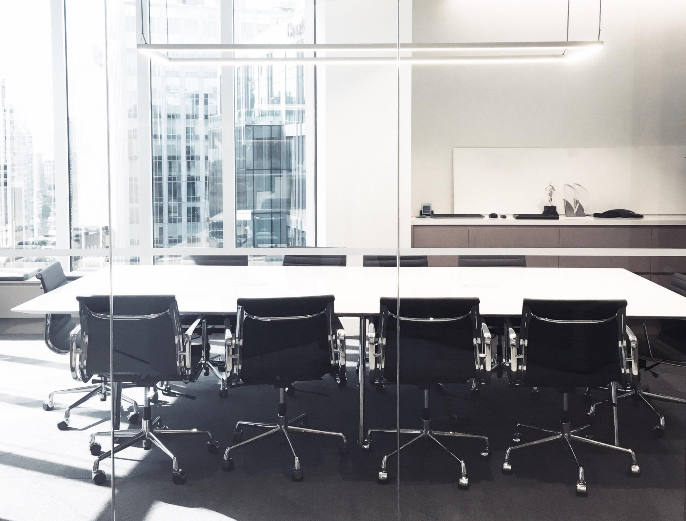 The Qualex-Landmark boardroom, overlooking downtown Vancouver