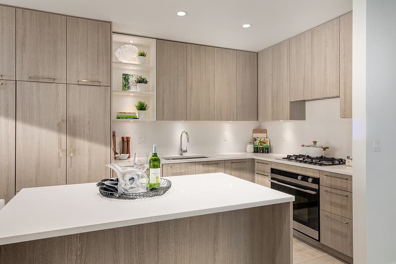 Kitchen in light colour scheme. Credit: Qualex-Landmark