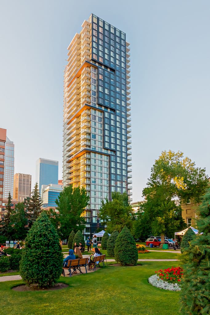 Calgary’s new landmark sales are warm and the PARK POINT is in full swing
