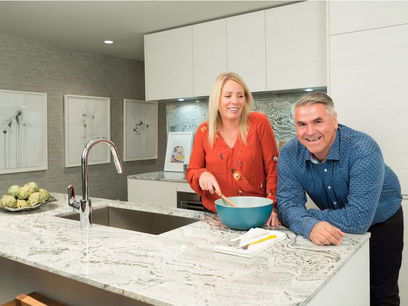 Julie and Dale Sawchuk bought a condo at Park Point. DON MOLYNEAUX CALGARY HERALD